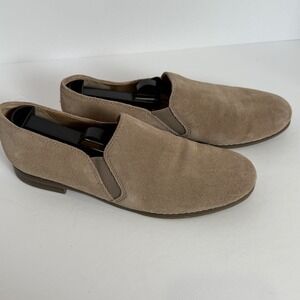 Franco Sarto Suede Slip On Loafer Flats Taupe Womens 8.5M